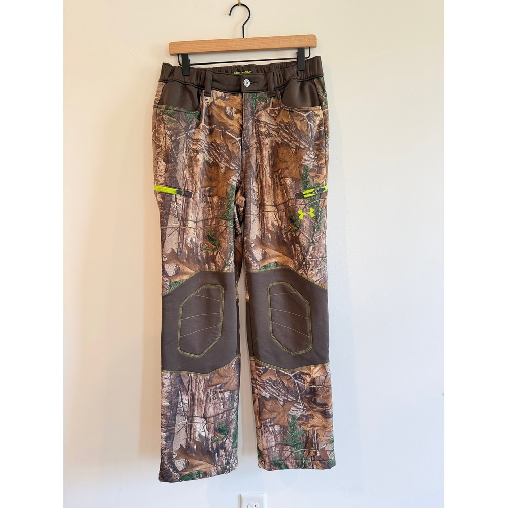 Under Armour ColdGear Scent Control Realtree Camo Pants Mens Medium Fleece Lined
